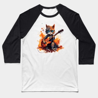 cat play guita Baseball T-Shirt